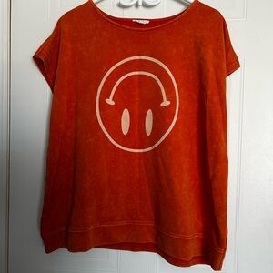 Easel Orange Smiley Face Sweatshirt